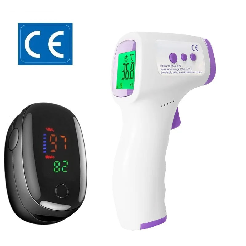 Thermomètre d'oreille Laser sans contact, oxymètre de température corporelle, thermomètre de fièvre infrarouge, médical, numérique pour nourrissons et adultes