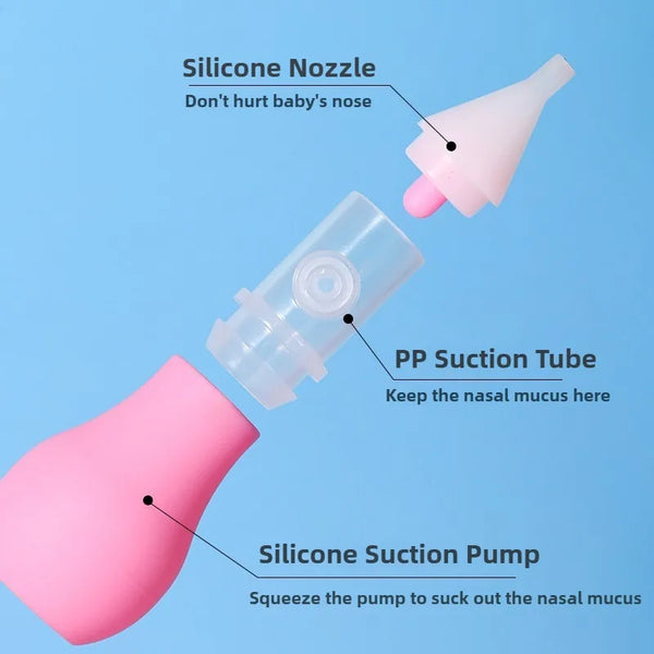 Aspirateur Nasal en Silicone pour bébé, pompe d'aspiration, nettoyeur de nez pour enfants, dispositif de nettoyage du nez apaisant, outils de nettoyage Nasal