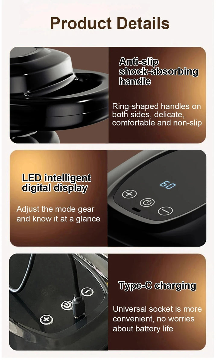 Pistolet de Massage à 6 têtes pour soulager les muscles, Percussion des tissus profonds pour le cou, la colonne cervicale, tout le corps