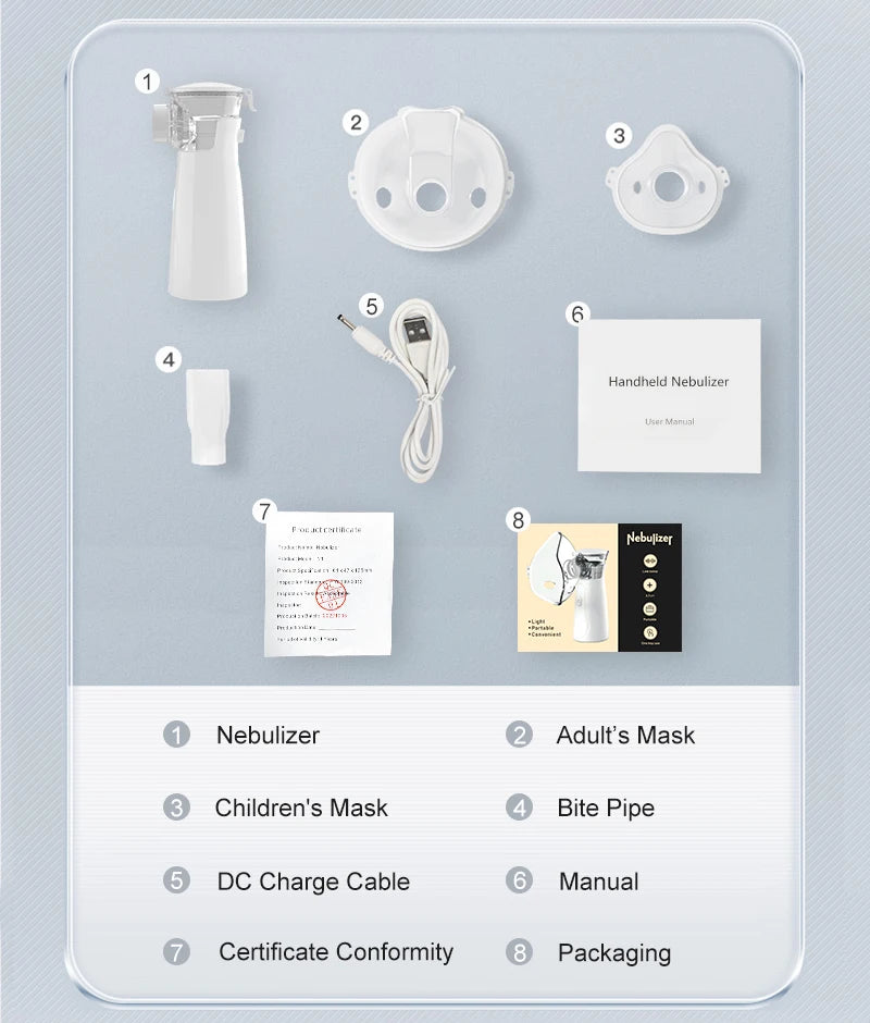 Nébuliseur médical Portable, inhalateur pour adultes et enfants, Mini humidificateur Nasal à vapeur silencieux, outils d'inhalateur, nébuliseur pour asthme