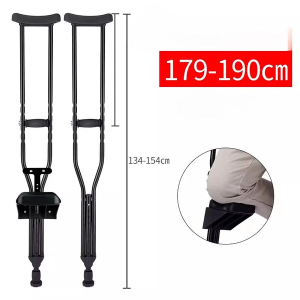 Béquilles médicales réglables pour personnes âgées, en alliage d'aluminium, Base antidérapante, hauteur personnalisable, aide à la marche avec Support de jambe pour les blessures