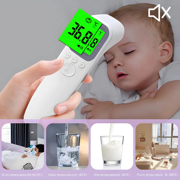 Thermomètre Laser numérique intelligent sans contact, infrarouge médical pour le front et la maison, LCD, rappel de fièvre pour bébé et adulte, corps infantile