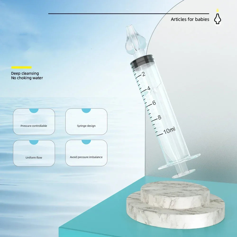 2 pièces 10ML aspirateur Nasal nettoyant seringue bébé nez lavage pour enfants bébé nez nettoyant rhinite laveuse nasale aiguille Tube
