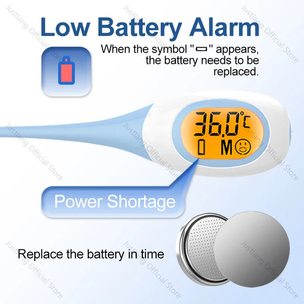 AiQUE Thermomètre 8 secondes rapide numérique fièvre mesure 3 couleurs rétro-éclairé qualité médicale LCD 4 chiffres 0.1 ℃   Précision bébé enfant