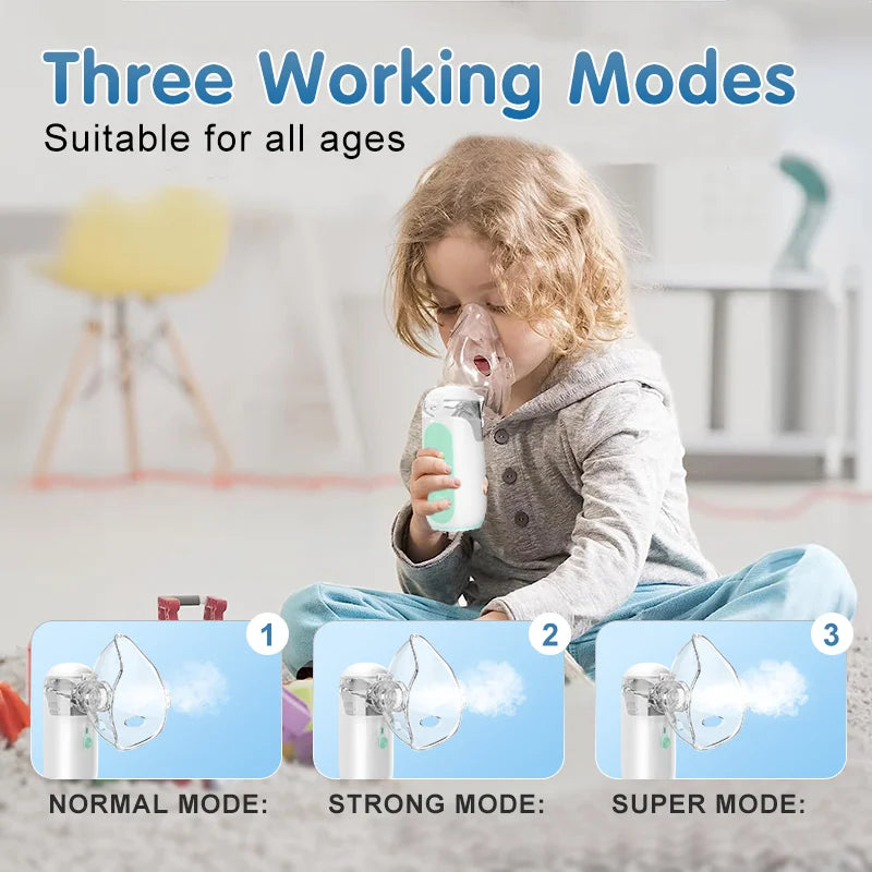AiQUE Mini maille nébuliseur Portable Hoseheld médical silencieux inhalateur ultrasonique dispositif de vapeur Mobile nez qui coule pour enfant adulte