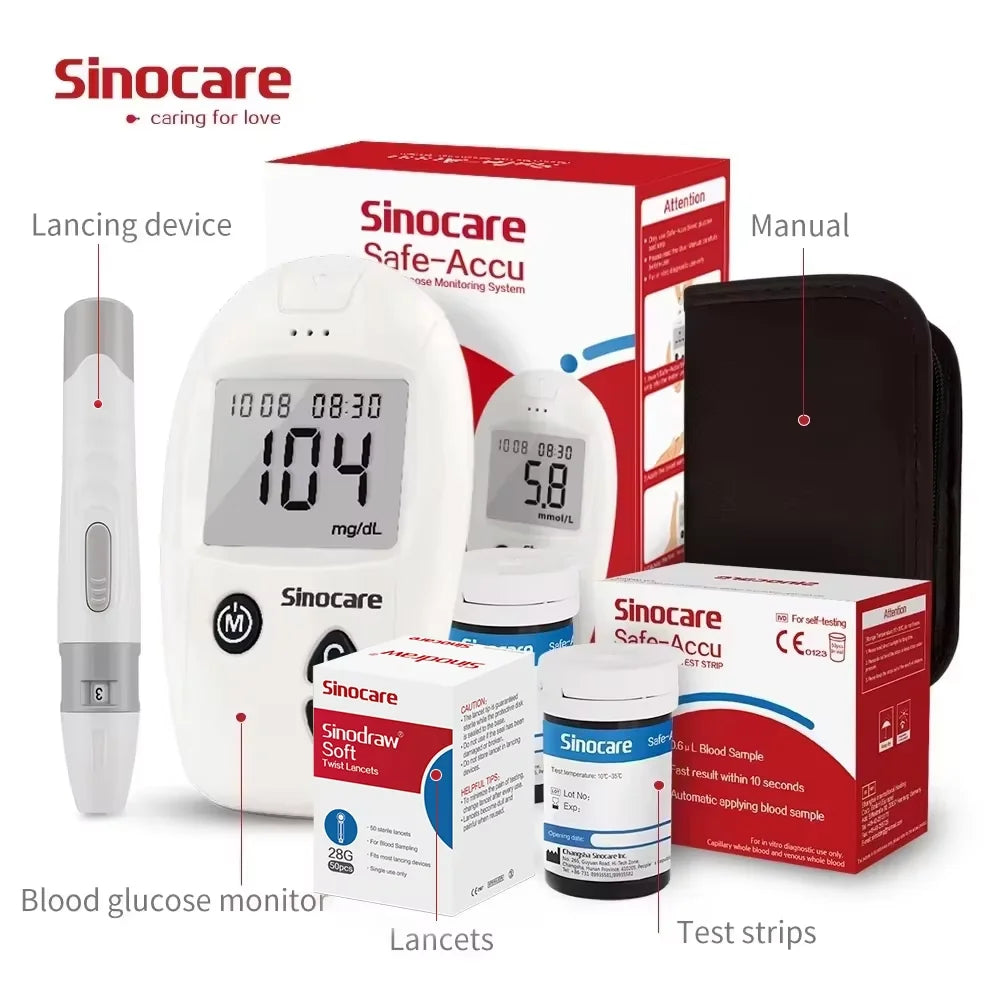 Sinocare Lecteur de Glycémie Safe-Accu
