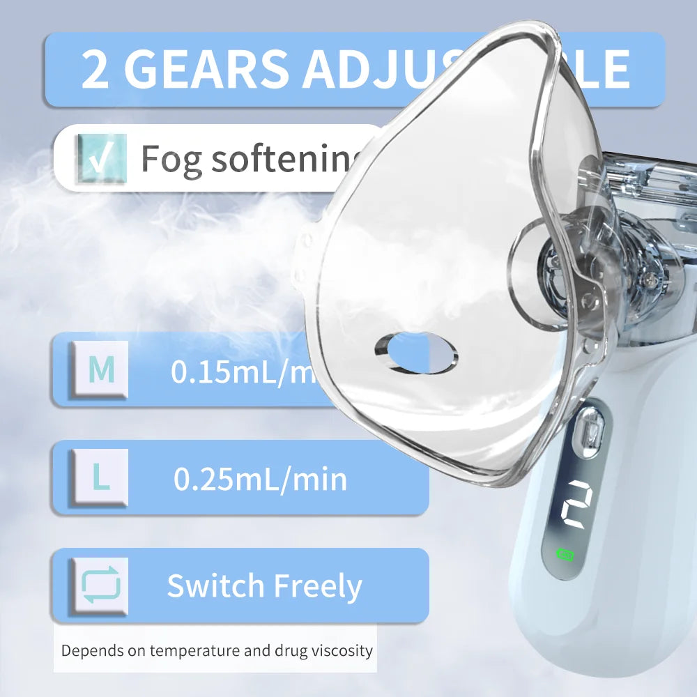 AiQUE nébuliseur médical en maille Rechargeable inhalateur portable dispositif de vapeur Mobile atomiseur portatif silencieux vapeur adulte enfant
