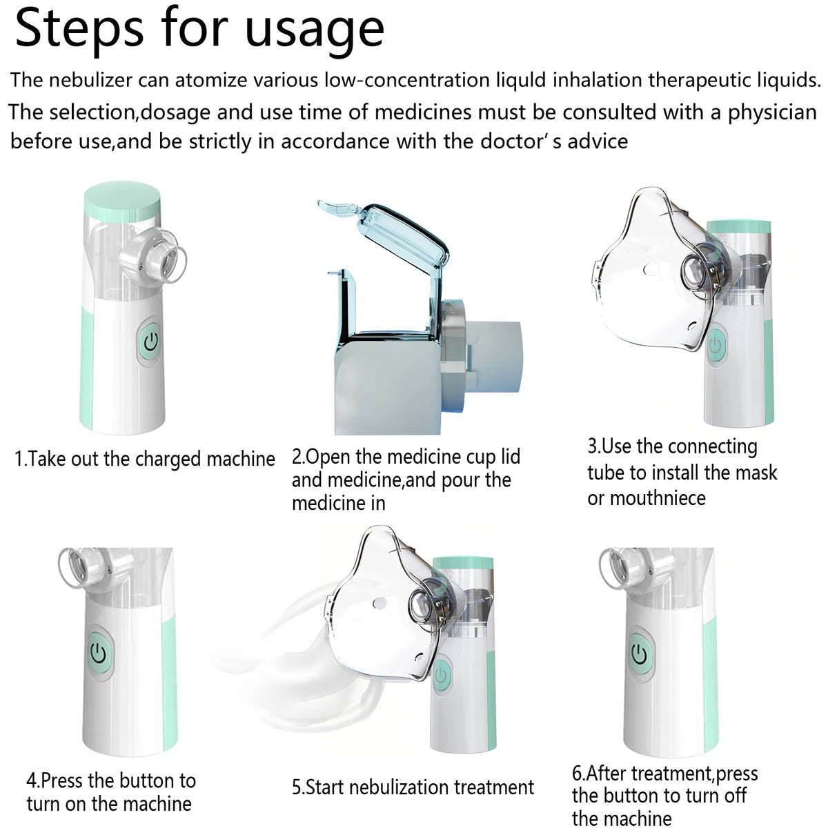 Nébuliseur médical à maille silencieuse, inhalateur d'asthme portatif, atomiseur, soins de santé pour enfants, Mini nébuliseur Portable, humidificateur
