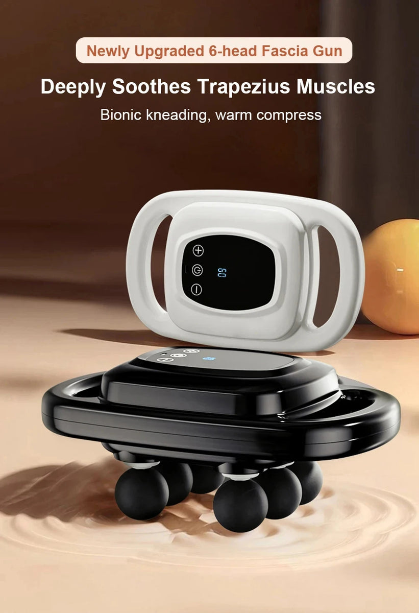 Pistolet de Massage à 6 têtes pour soulager les muscles, Percussion des tissus profonds pour le cou, la colonne cervicale, tout le corps