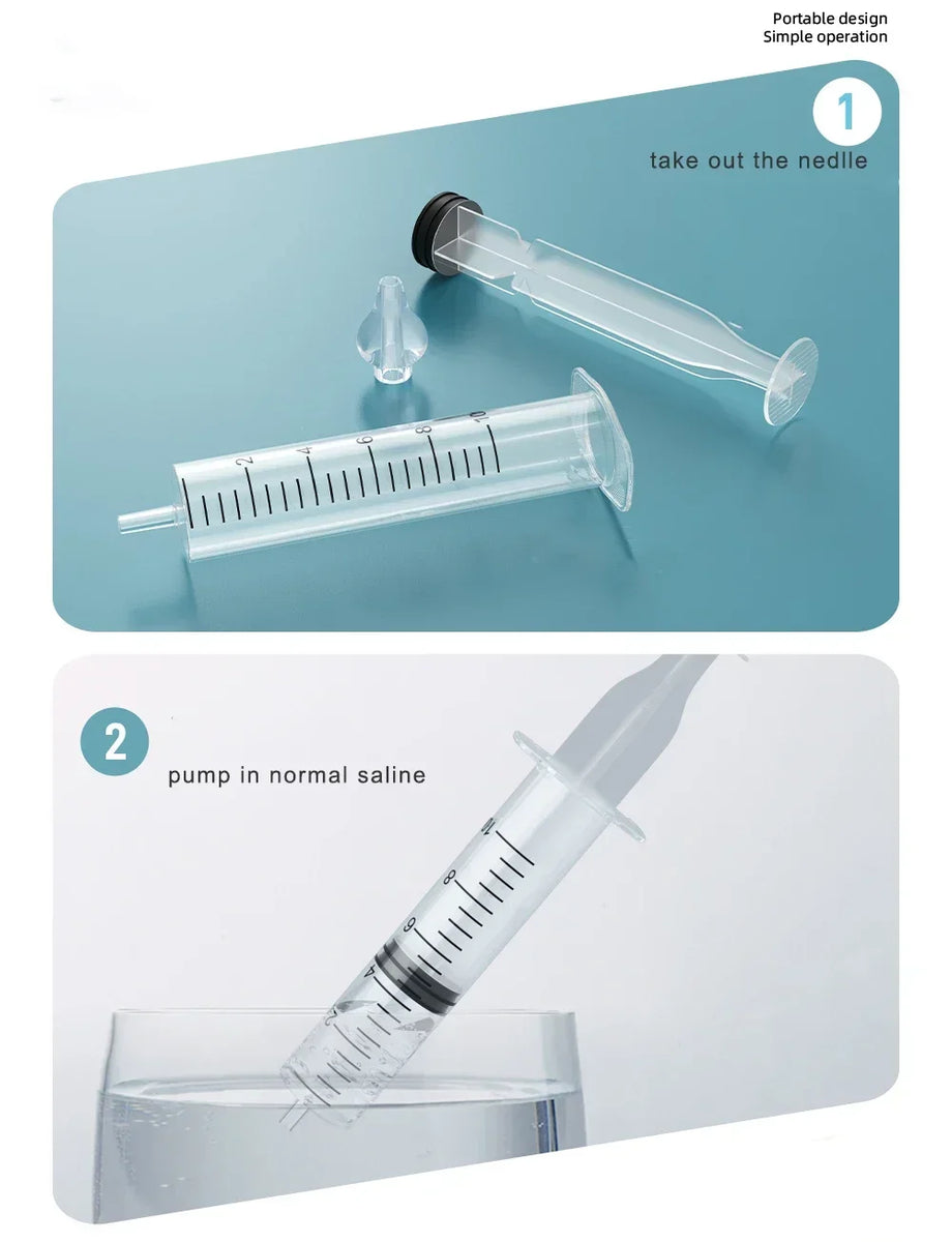 2 pièces 10ML aspirateur Nasal nettoyant seringue bébé nez lavage pour enfants bébé nez nettoyant rhinite laveuse nasale aiguille Tube