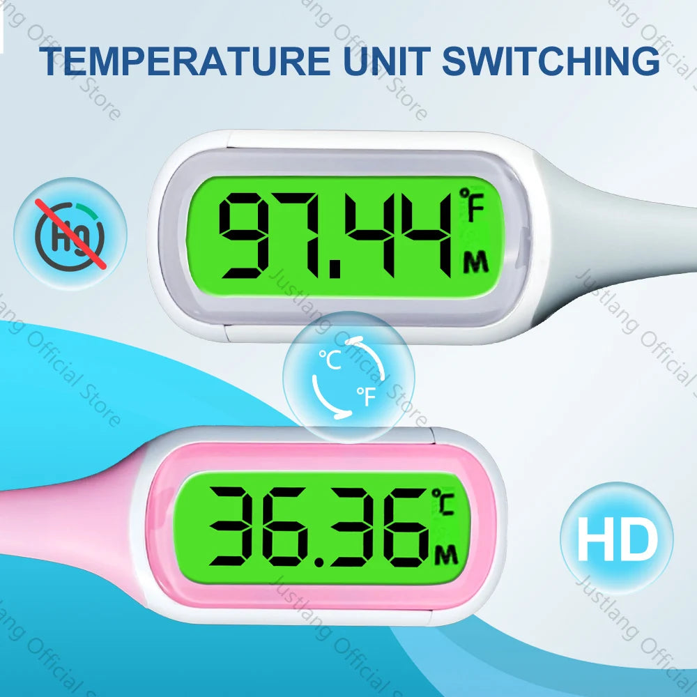 AiQUE Thermomètre 8 secondes rapide numérique fièvre mesure 3 couleurs rétro-éclairé qualité médicale LCD 4 chiffres 0.1 ℃   Précision bébé enfant
