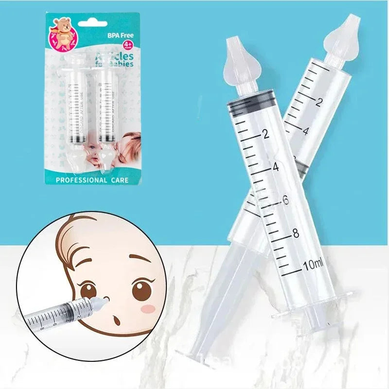2 pièces 10ML aspirateur Nasal nettoyant seringue bébé nez lavage pour enfants bébé nez nettoyant rhinite laveuse nasale aiguille Tube
