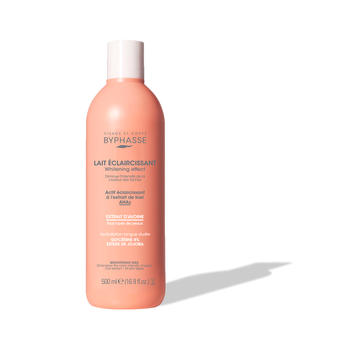 BYPHASSE LAIT CORPOREL ÉCLAIRCISSANTE WHITENING EFFECT 500ML À L'EXTRAIT D'AVOINE