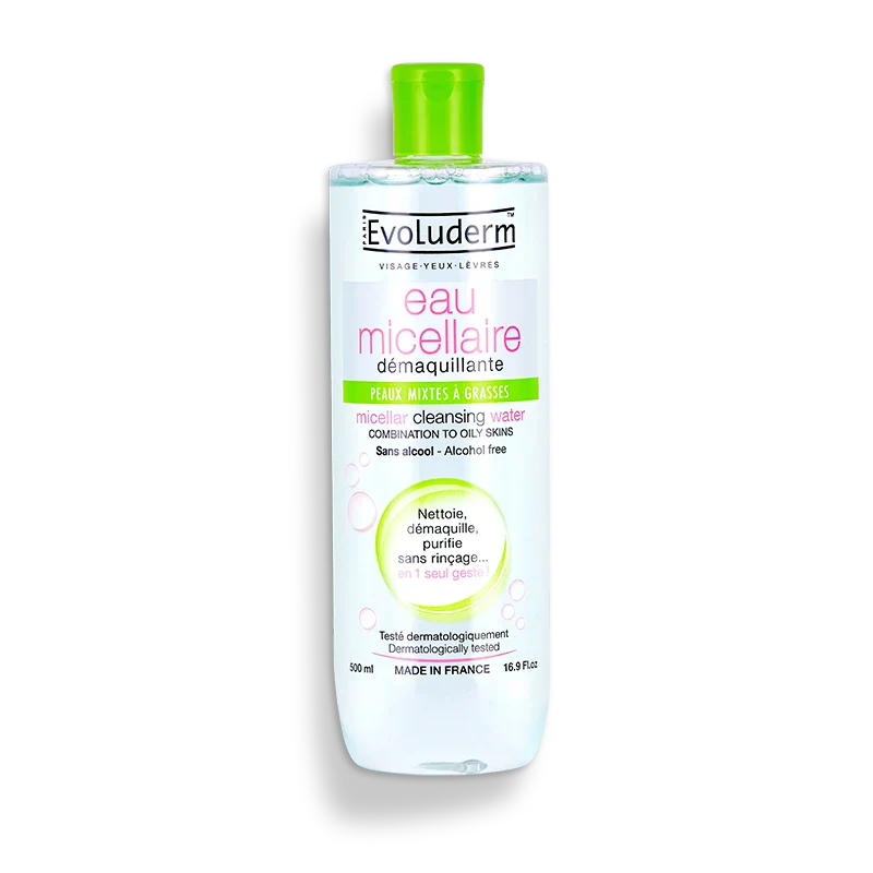 EVOLUDERM Eau Micellaire Démaquillante Peaux Mixtes À Grasses