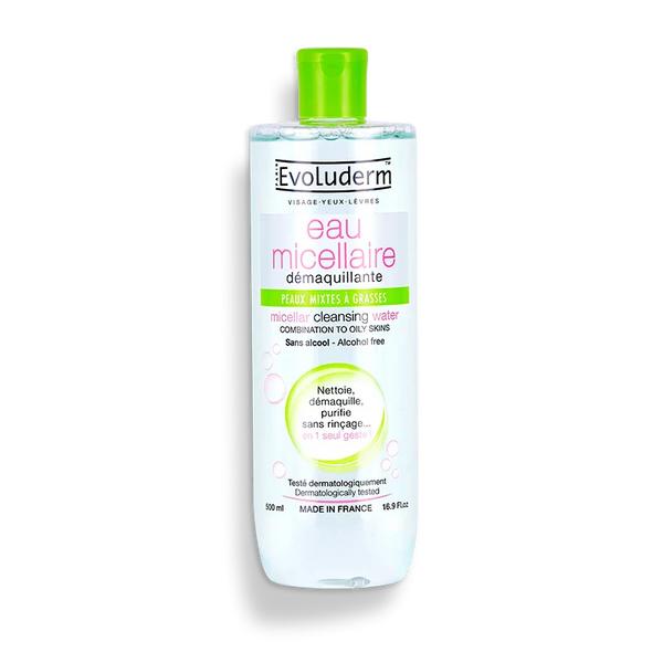EVOLUDERM Eau Micellaire Démaquillante Peaux Mixtes À Grasses